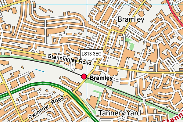 LS13 3EG map - OS VectorMap District (Ordnance Survey) LS13 3EG map - OS VectorMap District (Ordnance Survey)