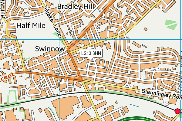LS13 3HN map - OS VectorMap District (Ordnance Survey) LS13 3HN map - OS VectorMap District (Ordnance Survey)