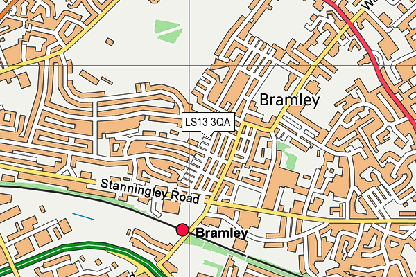 LS13 3QA map - OS VectorMap District (Ordnance Survey) LS13 3QA map - OS VectorMap District (Ordnance Survey)