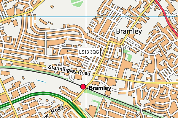 LS13 3QG map - OS VectorMap District (Ordnance Survey)