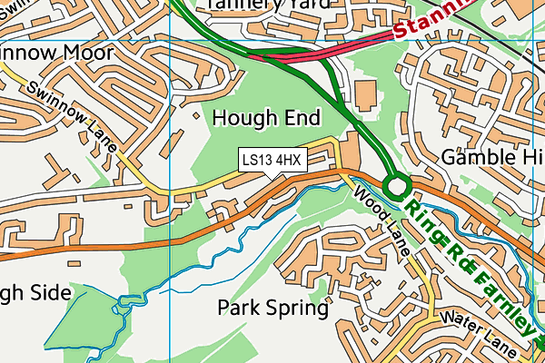 LS13 4HX map - OS VectorMap District (Ordnance Survey)