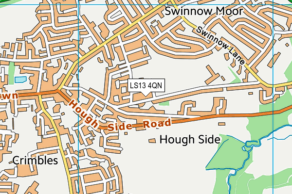 LS13 4QN map - OS VectorMap District (Ordnance Survey) LS13 4QN map - OS VectorMap District (Ordnance Survey)