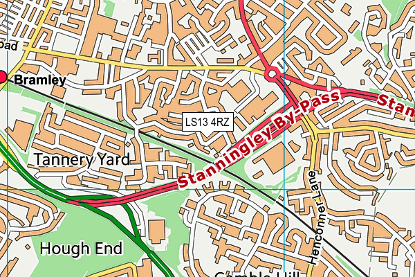LS13 4RZ map - OS VectorMap District (Ordnance Survey) LS13 4RZ map - OS VectorMap District (Ordnance Survey)