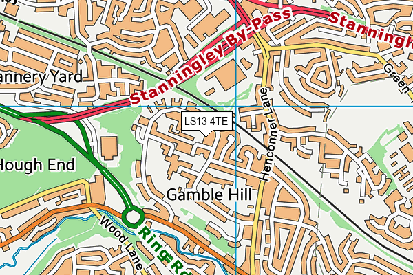 LS13 4TE map - OS VectorMap District (Ordnance Survey) LS13 4TE map - OS VectorMap District (Ordnance Survey)
