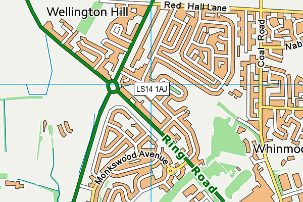 LS14 1AJ map - OS VectorMap District (Ordnance Survey) LS14 1AJ map - OS VectorMap District (Ordnance Survey)