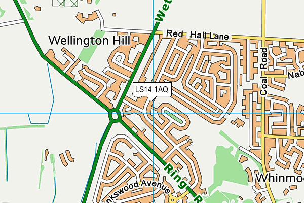 LS14 1AQ map - OS VectorMap District (Ordnance Survey) LS14 1AQ map - OS VectorMap District (Ordnance Survey)