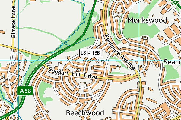 LS14 1BB map - OS VectorMap District (Ordnance Survey) LS14 1BB map - OS VectorMap District (Ordnance Survey)