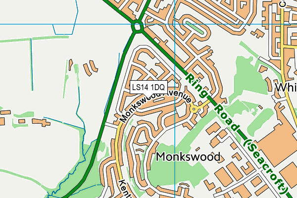 LS14 1DQ map - OS VectorMap District (Ordnance Survey) LS14 1DQ map - OS VectorMap District (Ordnance Survey)