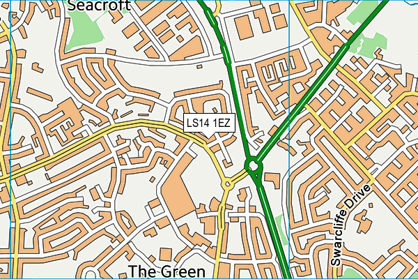 LS14 1EZ map - OS VectorMap District (Ordnance Survey) LS14 1EZ map - OS VectorMap District (Ordnance Survey)