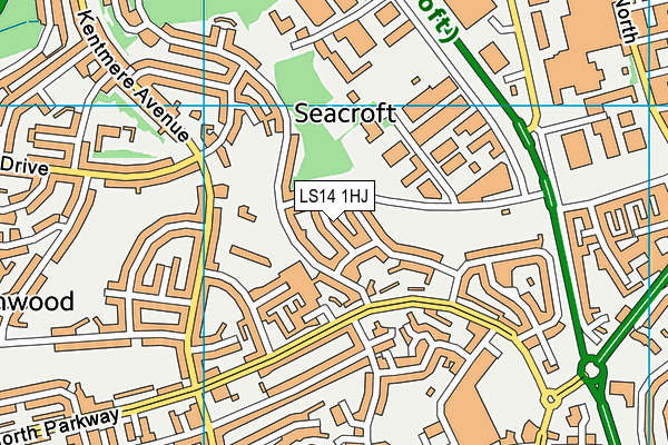 LS14 1HJ map - OS VectorMap District (Ordnance Survey) LS14 1HJ map - OS VectorMap District (Ordnance Survey)