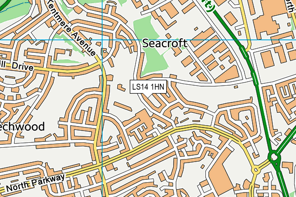 LS14 1HN map - OS VectorMap District (Ordnance Survey)
