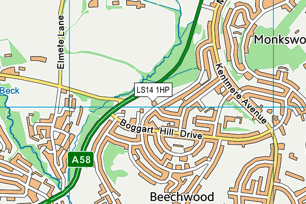 LS14 1HP map - OS VectorMap District (Ordnance Survey) LS14 1HP map - OS VectorMap District (Ordnance Survey)