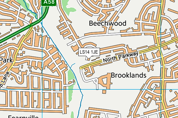 LS14 1JE map - OS VectorMap District (Ordnance Survey)