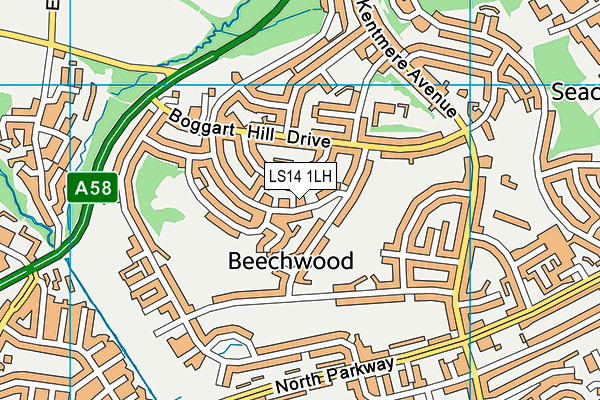 LS14 1LH map - OS VectorMap District (Ordnance Survey)