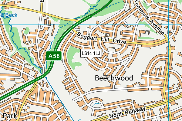 LS14 1LJ map - OS VectorMap District (Ordnance Survey)