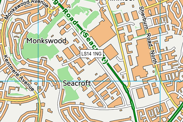 LS14 1NG map - OS VectorMap District (Ordnance Survey) LS14 1NG map - OS VectorMap District (Ordnance Survey)