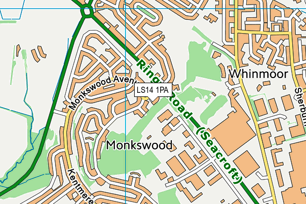 LS14 1PA map - OS VectorMap District (Ordnance Survey) LS14 1PA map - OS VectorMap District (Ordnance Survey)