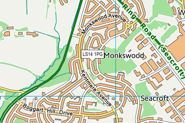 LS14 1PG map - OS VectorMap District (Ordnance Survey)