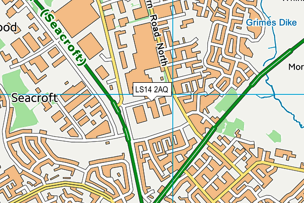 LS14 2AQ map - OS VectorMap District (Ordnance Survey) LS14 2AQ map - OS VectorMap District (Ordnance Survey)