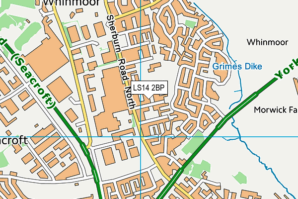 LS14 2BP map - OS VectorMap District (Ordnance Survey) LS14 2BP map - OS VectorMap District (Ordnance Survey)