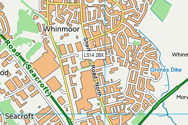 LS14 2BX map - OS VectorMap District (Ordnance Survey) LS14 2BX map - OS VectorMap District (Ordnance Survey)