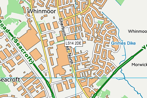 LS14 2DE map - OS VectorMap District (Ordnance Survey) LS14 2DE map - OS VectorMap District (Ordnance Survey)