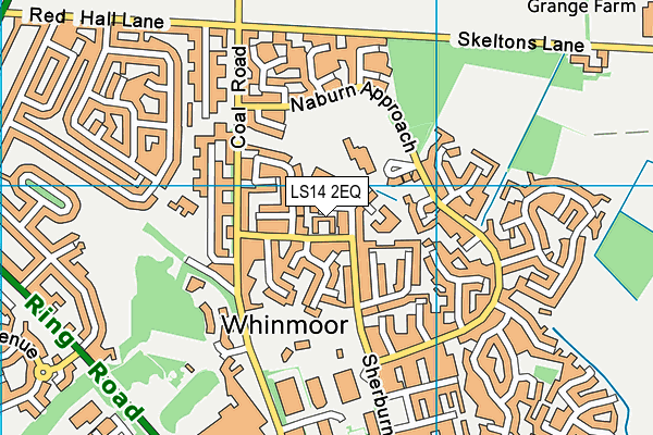 LS14 2EQ map - OS VectorMap District (Ordnance Survey) LS14 2EQ map - OS VectorMap District (Ordnance Survey)