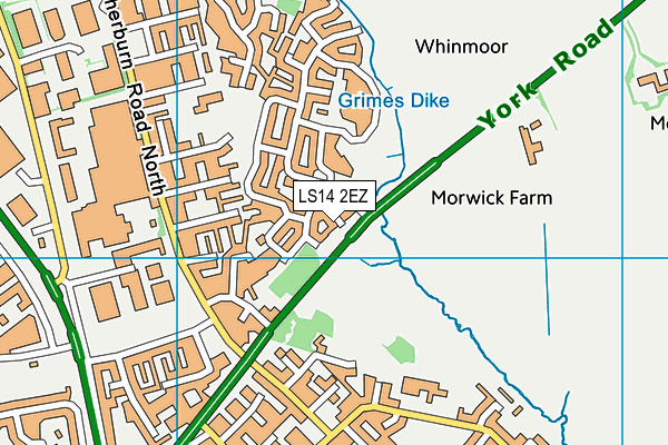 LS14 2EZ map - OS VectorMap District (Ordnance Survey)