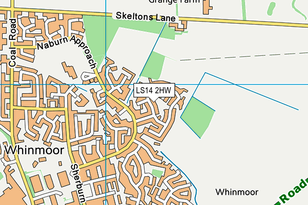 LS14 2HW map - OS VectorMap District (Ordnance Survey) LS14 2HW map - OS VectorMap District (Ordnance Survey)