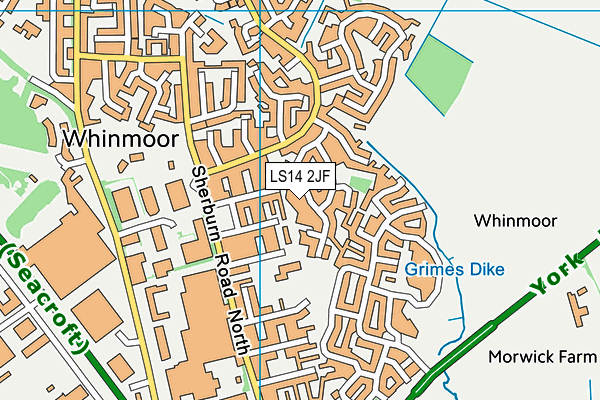 LS14 2JF map - OS VectorMap District (Ordnance Survey) LS14 2JF map - OS VectorMap District (Ordnance Survey)