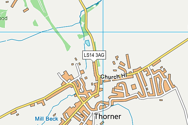 LS14 3AG map - OS VectorMap District (Ordnance Survey) LS14 3AG map - OS VectorMap District (Ordnance Survey)