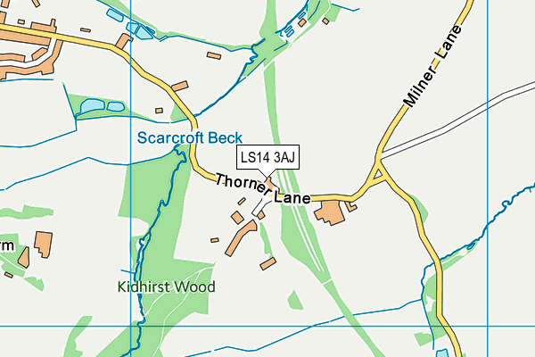 LS14 3AJ map - OS VectorMap District (Ordnance Survey) LS14 3AJ map - OS VectorMap District (Ordnance Survey)