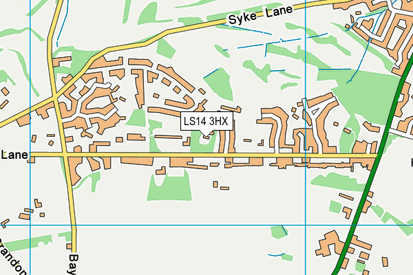 LS14 3HX map - OS VectorMap District (Ordnance Survey) LS14 3HX map - OS VectorMap District (Ordnance Survey)