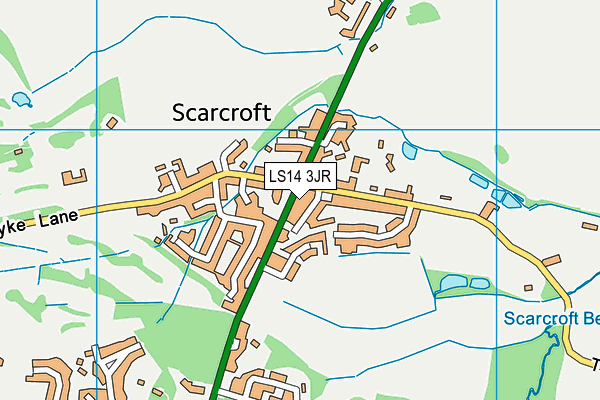 LS14 3JR map - OS VectorMap District (Ordnance Survey)