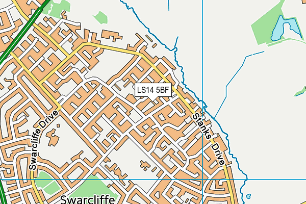 LS14 5BF map - OS VectorMap District (Ordnance Survey) LS14 5BF map - OS VectorMap District (Ordnance Survey)