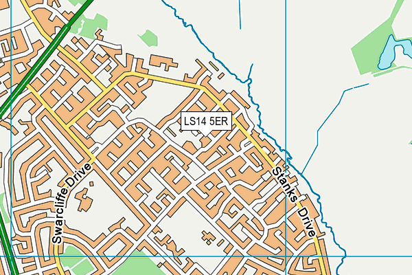 LS14 5ER map - OS VectorMap District (Ordnance Survey) LS14 5ER map - OS VectorMap District (Ordnance Survey)
