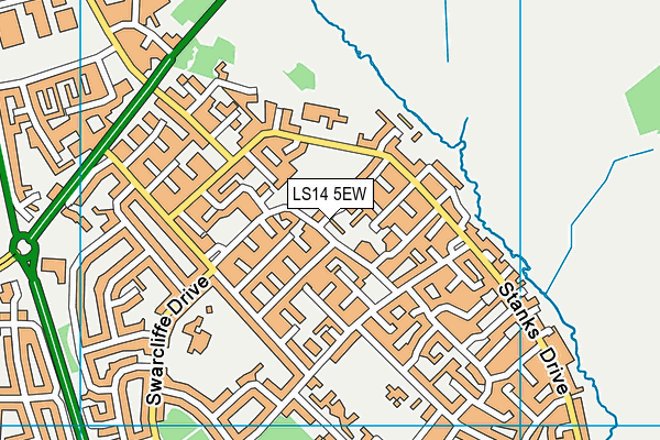 LS14 5EW map - OS VectorMap District (Ordnance Survey) LS14 5EW map - OS VectorMap District (Ordnance Survey)