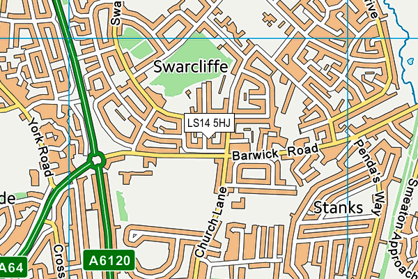 LS14 5HJ map - OS VectorMap District (Ordnance Survey) LS14 5HJ map - OS VectorMap District (Ordnance Survey)