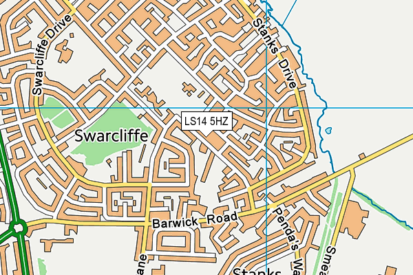 LS14 5HZ map - OS VectorMap District (Ordnance Survey) LS14 5HZ map - OS VectorMap District (Ordnance Survey)