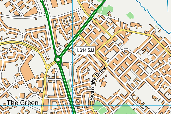 LS14 5JJ map - OS VectorMap District (Ordnance Survey) LS14 5JJ map - OS VectorMap District (Ordnance Survey)
