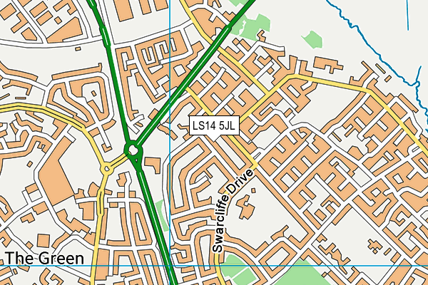 LS14 5JL map - OS VectorMap District (Ordnance Survey) LS14 5JL map - OS VectorMap District (Ordnance Survey)