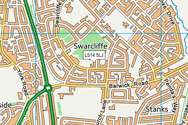 LS14 5LJ map - OS VectorMap District (Ordnance Survey) LS14 5LJ map - OS VectorMap District (Ordnance Survey)