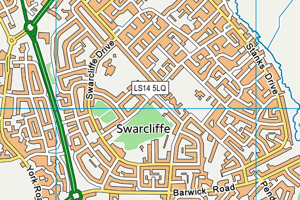 LS14 5LQ map - OS VectorMap District (Ordnance Survey) LS14 5LQ map - OS VectorMap District (Ordnance Survey)
