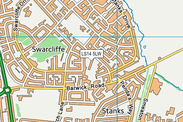 LS14 5LW map - OS VectorMap District (Ordnance Survey) LS14 5LW map - OS VectorMap District (Ordnance Survey)