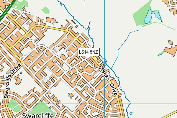 LS14 5NZ map - OS VectorMap District (Ordnance Survey) LS14 5NZ map - OS VectorMap District (Ordnance Survey)
