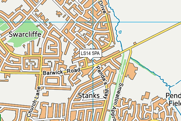 LS14 5PA map - OS VectorMap District (Ordnance Survey) LS14 5PA map - OS VectorMap District (Ordnance Survey)