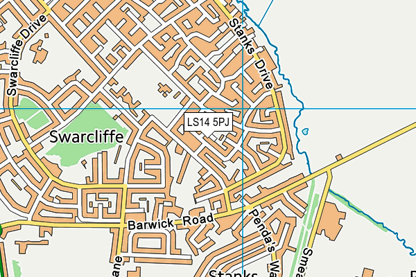 LS14 5PJ map - OS VectorMap District (Ordnance Survey) LS14 5PJ map - OS VectorMap District (Ordnance Survey)