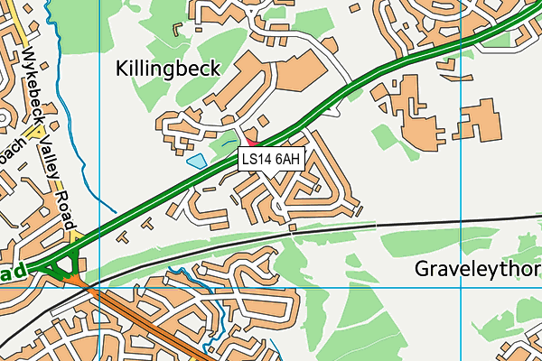 LS14 6AH map - OS VectorMap District (Ordnance Survey)
