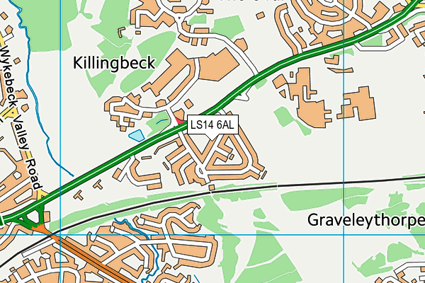 LS14 6AL map - OS VectorMap District (Ordnance Survey)