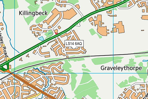LS14 6AQ map - OS VectorMap District (Ordnance Survey) LS14 6AQ map - OS VectorMap District (Ordnance Survey)